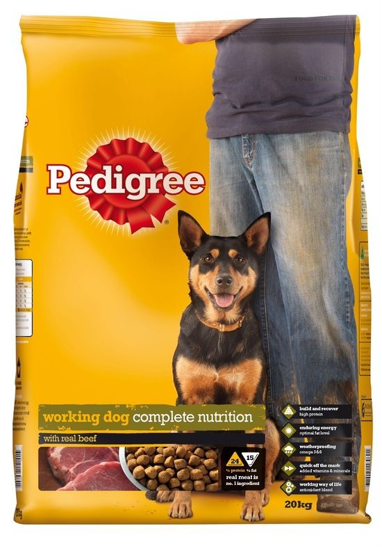 PEDIGREE WORKING DOG WITH REAL BEEF